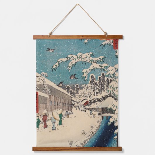 Hiroshige winterlandschap Japan land Hangend Wandkleed (Voorkant)