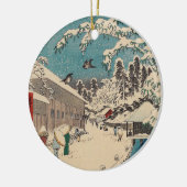 Hiroshige winterlandschap Japan land Keramisch Ornament (Links)