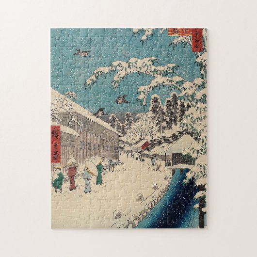 Hiroshige winterlandschap Japan land Legpuzzel (Verticaal)