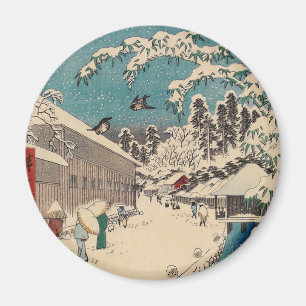 Hiroshige winterlandschap Japan land Magneet