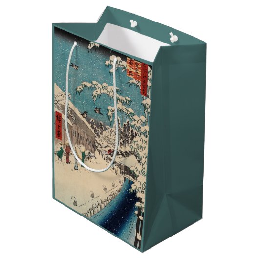 Hiroshige winterlandschap Japan land Medium Cadeauzakje (Achterkant Gekanteld)