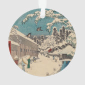Hiroshige winterlandschap Japan land Ornament (achterkant)