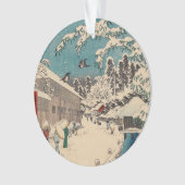 Hiroshige winterlandschap Japan land Ornament (voorkant)