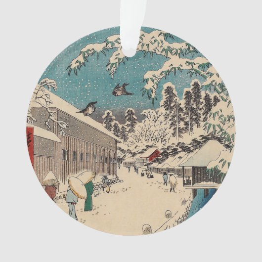 Hiroshige winterlandschap Japan land Ornament (voorkant)