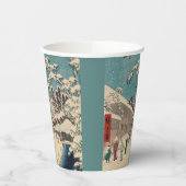Hiroshige winterlandschap Japan land Papieren Bekers (Links)