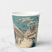 Hiroshige winterlandschap Japan land Papieren Bekers (Voorkant)