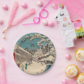 Hiroshige winterlandschap Japan land Papieren Bordje (Feest)