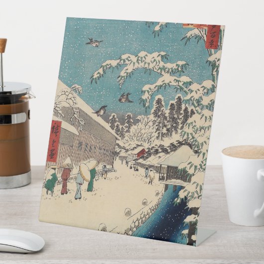 Hiroshige winterlandschap Japan land Reclamebord Met Voetstuk (Insitu)