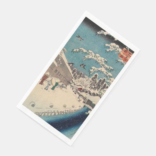 Hiroshige winterlandschap Japan land Servet (Hoek)