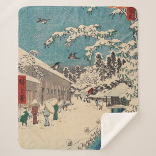 Hiroshige winterlandschap Japan land Sherpa Deken