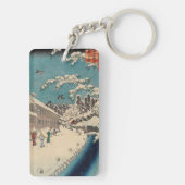 Hiroshige winterlandschap Japan land Sleutelhanger (achterkant)