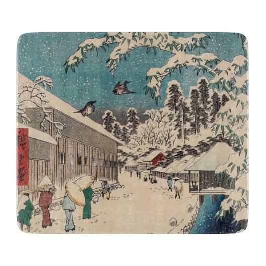 Hiroshige winterlandschap Japan land Snijplank (Voorkant)