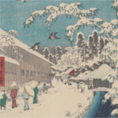 Hiroshige winterlandschap Japan land Sticker (Voorkant)