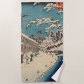 Hiroshige winterlandschap Japan land Strandlaken (Voorkant)