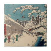 Hiroshige winterlandschap Japan land Tegeltje (Voorkant)