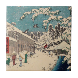 Hiroshige winterlandschap Japan land Tegeltje