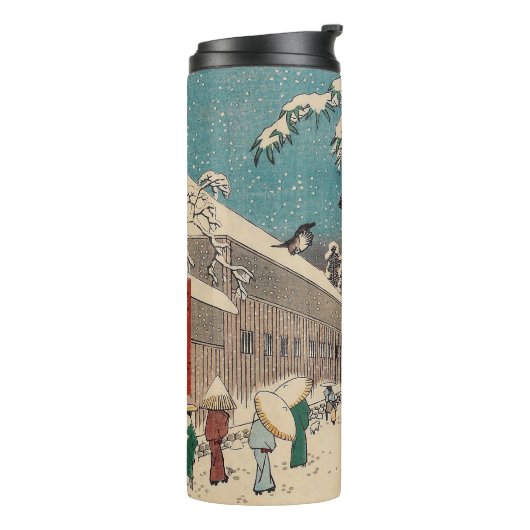 Hiroshige winterlandschap Japan land Thermosbeker (Gedraaid links)