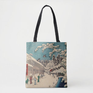 Hiroshige winterlandschap Japan land Tote Bag