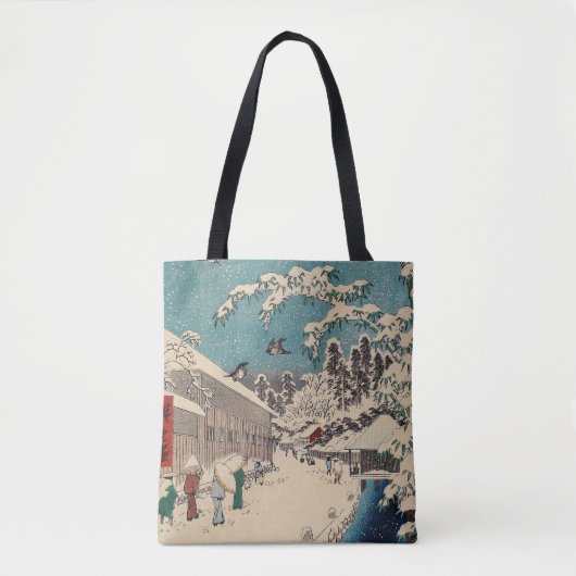 Hiroshige winterlandschap Japan land Tote Bag (Voorkant)