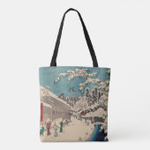Hiroshige winterlandschap Japan land Tote Bag (Achterkant)
