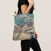 Hiroshige winterlandschap Japan land Tote Bag (Dichtbij)
