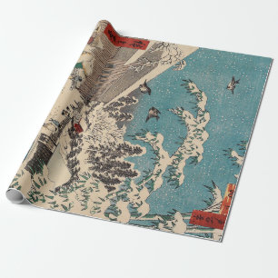 Hiroshige winterlandschap Japan ukiyo-e antiek Cadeaupapier