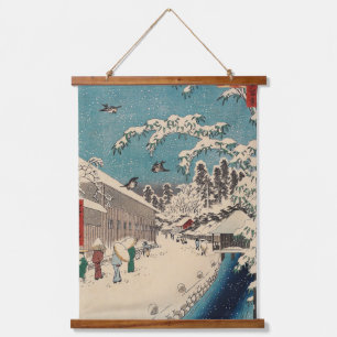 Hiroshige winterlandschap Japan ukiyo-e antiek Hangend Wandkleed