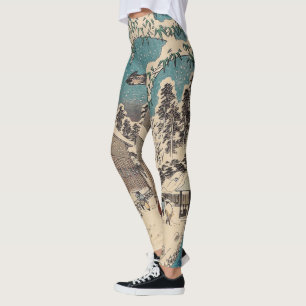 Hiroshige winterlandschap Japan ukiyo-e antiek Leggings