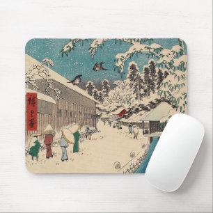Hiroshige winterlandschap Japan ukiyo-e antiek Muismat