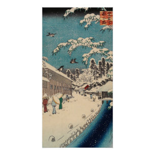 Hiroshige winterlandschap Japan ukiyo-e antiek Perfect Poster
