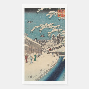 Hiroshige winterlandschap Japan ukiyo-e antiek Servet