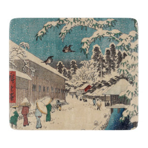 Hiroshige winterlandschap Japan ukiyo-e antiek Snijplank