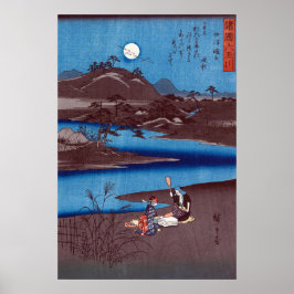 Hiroshige - Woodblock van Six Tamagawa Rivers Poster