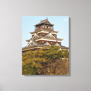 Hiroshima Castle 広 島 城, Hiroshima, Japan Canvas Afdruk