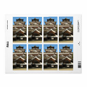 Hiroshima Castle 広 島 城, Hiroshima, Japan Etiket (Full Sheet)