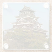 Hiroshima Castle 広 島 城, Hiroshima, Japan Glazen Onderzetter (Achterkant)