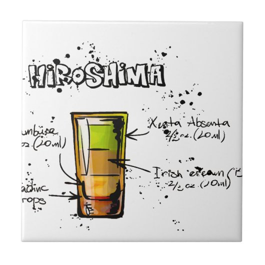 Hiroshima Cocktail Recipe Tegeltje (Voorkant)