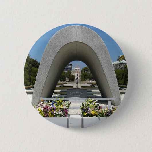 Hiroshima-herdenkingsmonument Ronde Button 5,7 Cm (Voorkant)