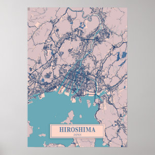 Hiroshima - Japan Breezy City Map Poster