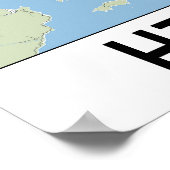 Hiroshima, Japan kaart Poster (Hoek)