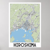 Hiroshima, Japan kaart Poster (Voorkant)