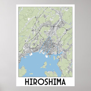 Hiroshima, Japan kaart Poster