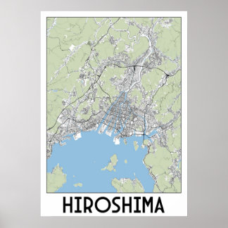 Hiroshima, Japan kaart Poster