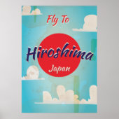 Hiroshima Japan Oude Reisposter Poster (Voorkant)