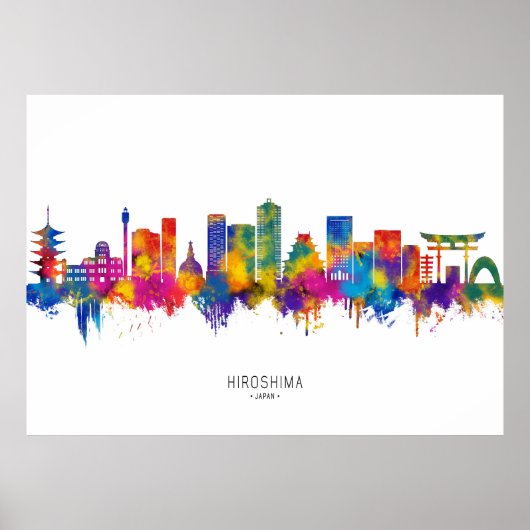 Hiroshima Japan Skyline Poster (Voorkant)