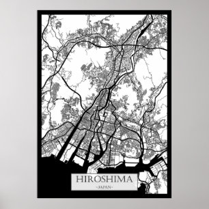 Hiroshima Japan Stadkaart Poster