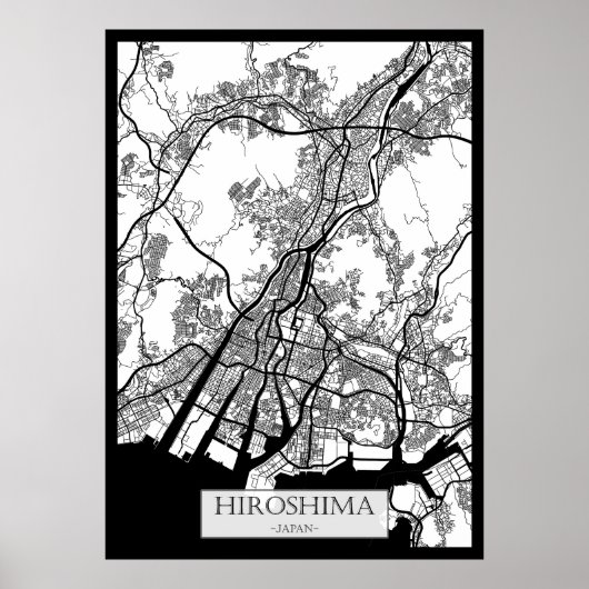 Hiroshima Japan Stadkaart Poster (Voorkant)