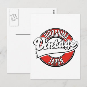 Hiroshima Japan vintage stijl logo Briefkaart
