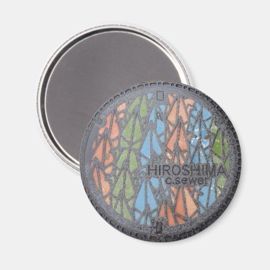 Hiroshima Manhole-Hoesje Magneet (Voorkant / Achterkant)