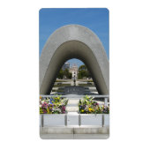 Hiroshima Memorial Cenotaph Etiket (Voorkant)